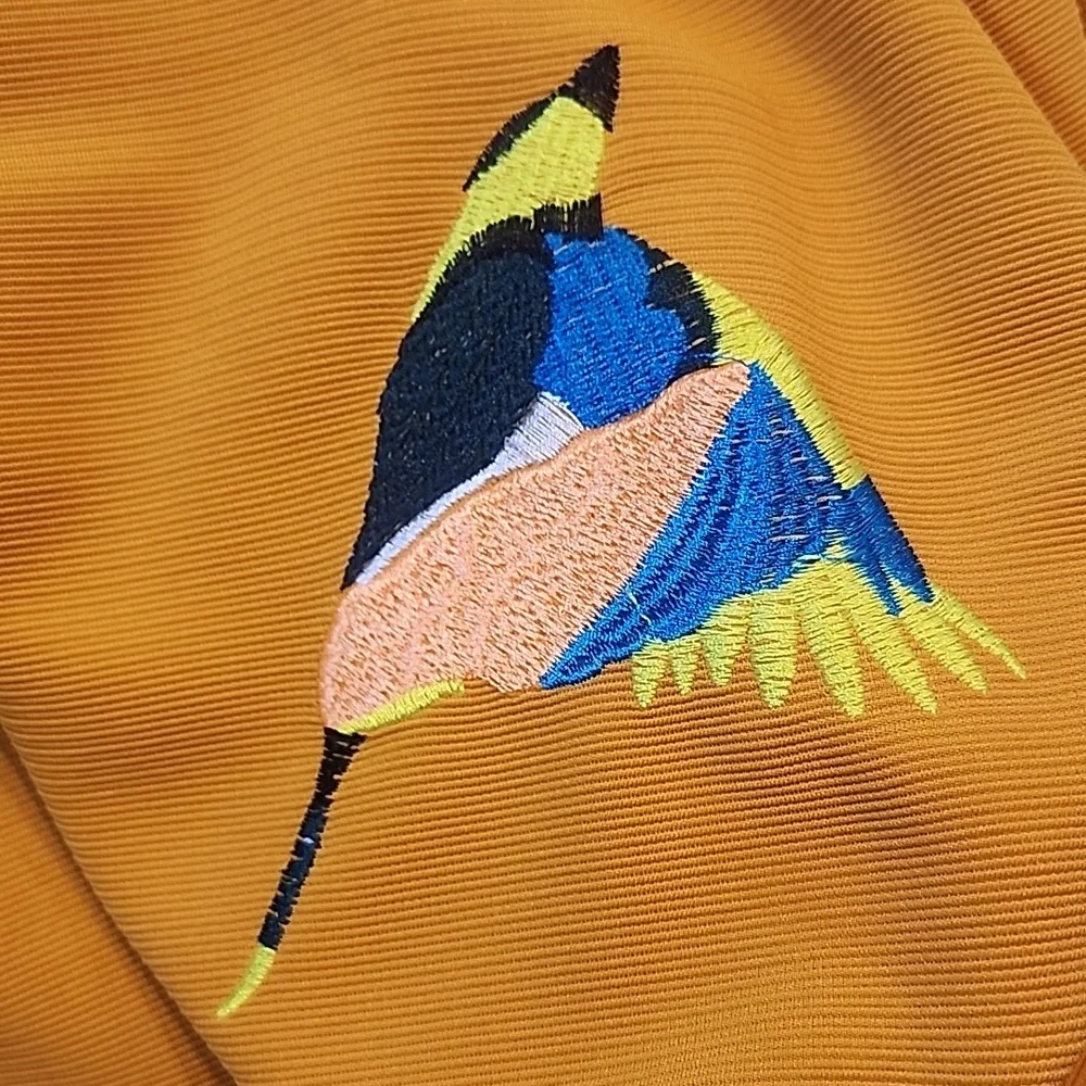 Mustard Seed Yellow Embroidered Bird Crop Top - Picture 11 of 12